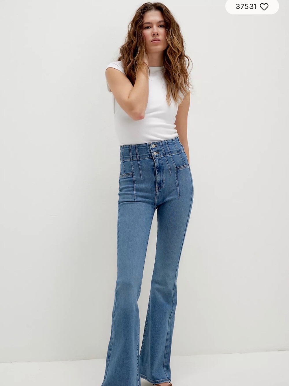 We the free High Rise “Jayde” flare in Sunburst Blue